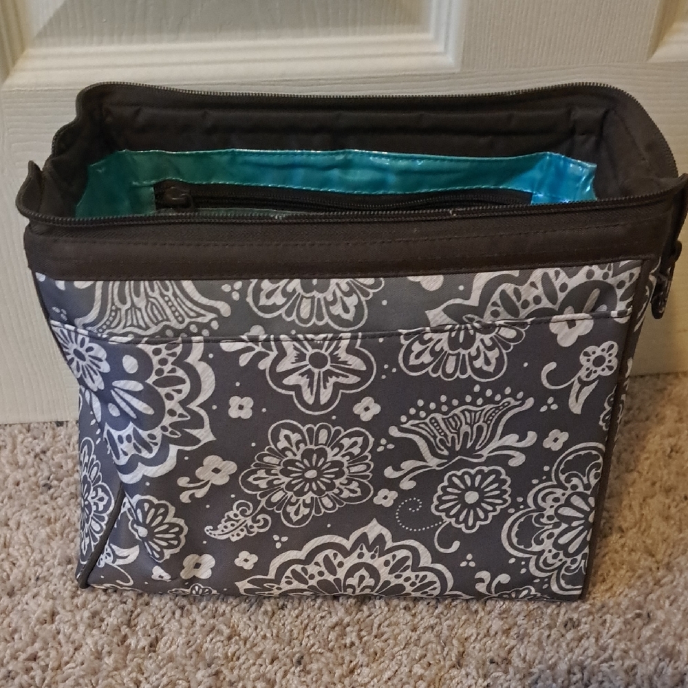 Floral Gray Cosmetic Bags/ Organizer